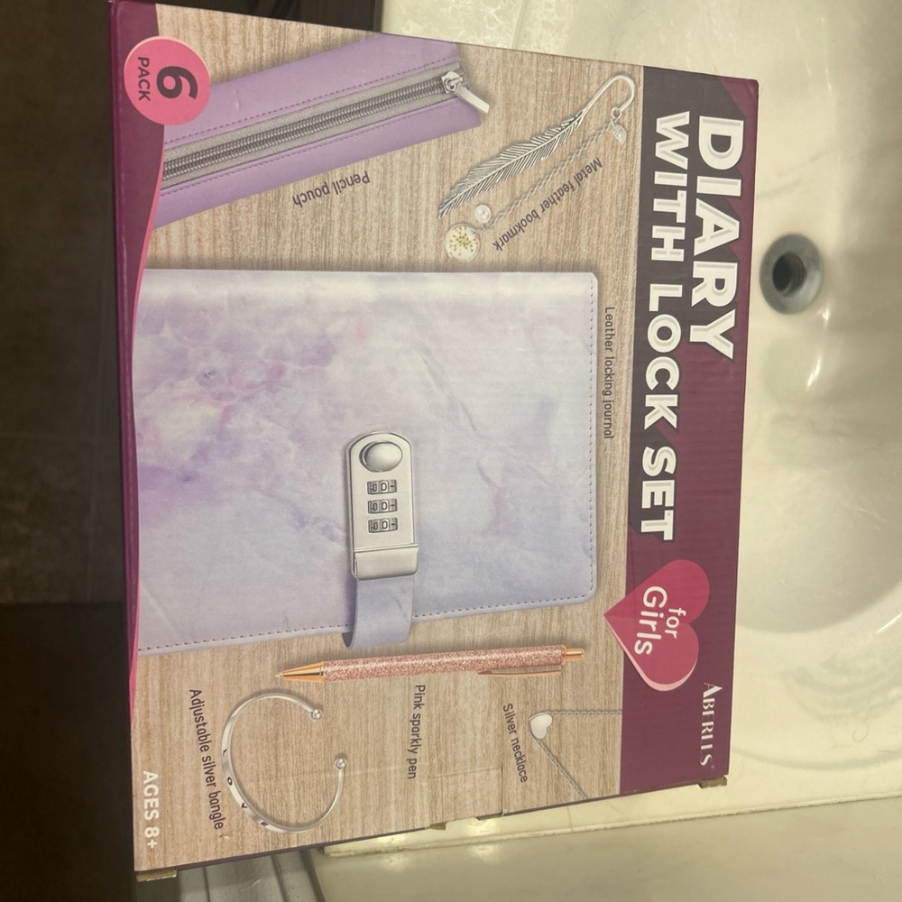 Purple Diary with Lock Set for Girls